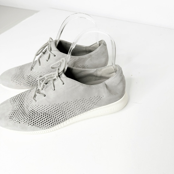 Cole Haan Zero Grand Laser Wing Oxford women's Taupe Suede gray lace up size 8 - Picture 3 of 6